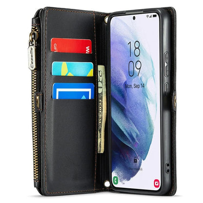 CASEME C36 Series For Samsung Galaxy S21+ 5G Case 10 Card Slots Leather Phone Bag with 2 Straps
