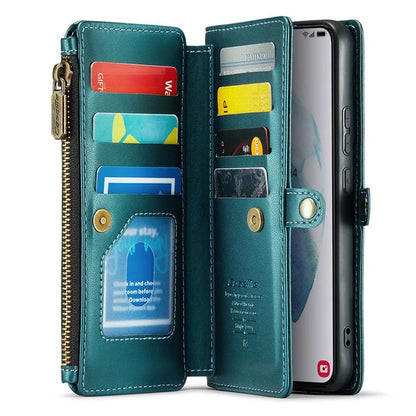 CASEME C36 Series For Samsung Galaxy S21+ 5G Case 10 Card Slots Leather Phone Bag with 2 Straps