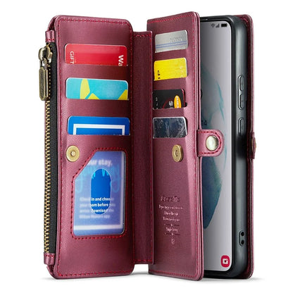 CASEME C36 Series For Samsung Galaxy S21+ 5G Case 10 Card Slots Leather Phone Bag with 2 Straps