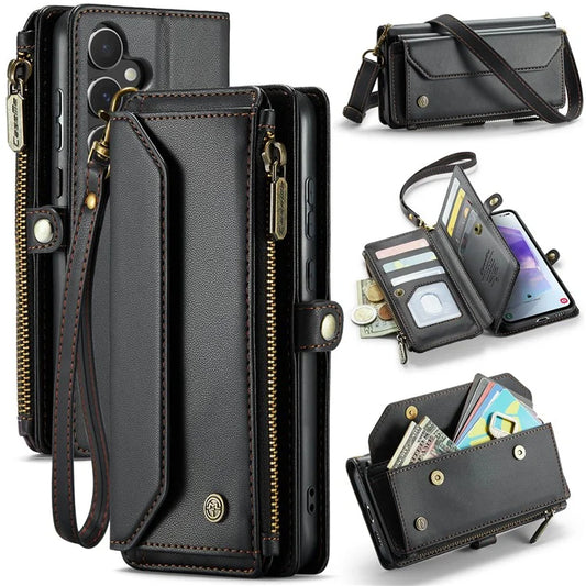 CASEME C36 Series For Samsung Galaxy A55 5G Case PU Leather Phone Purse Bag