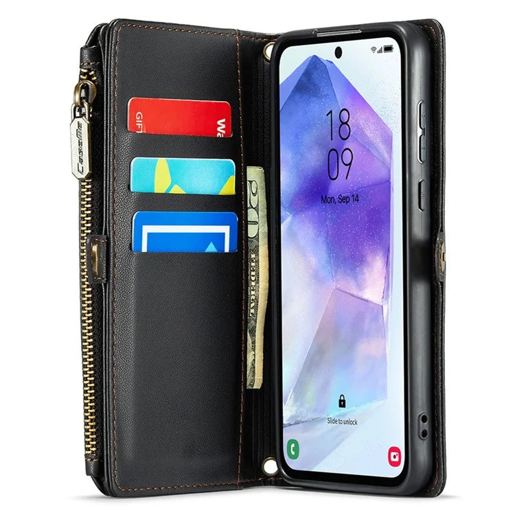 CASEME C36 Series For Samsung Galaxy A55 5G Case PU Leather Phone Purse Bag