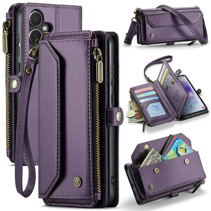 CASEME C36 Series For Samsung Galaxy A55 5G Case PU Leather Phone Purse Bag