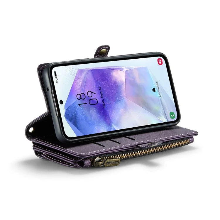 CASEME C36 Series For Samsung Galaxy A55 5G Case PU Leather Phone Purse Bag