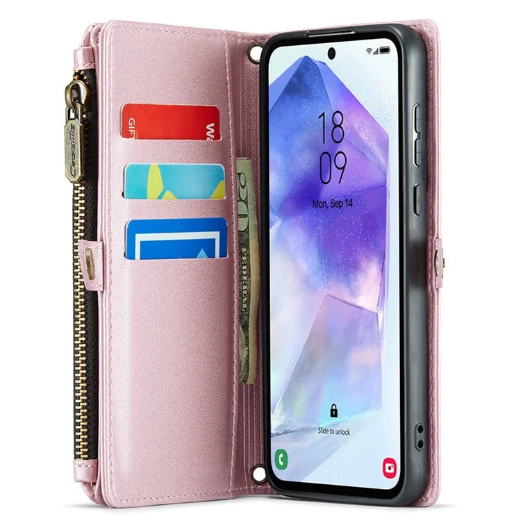 CASEME C36 Series For Samsung Galaxy A55 5G Case PU Leather Phone Purse Bag