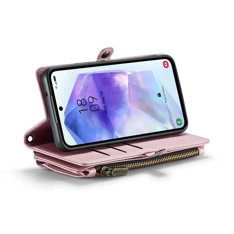 CASEME C36 Series For Samsung Galaxy A55 5G Case PU Leather Phone Purse Bag