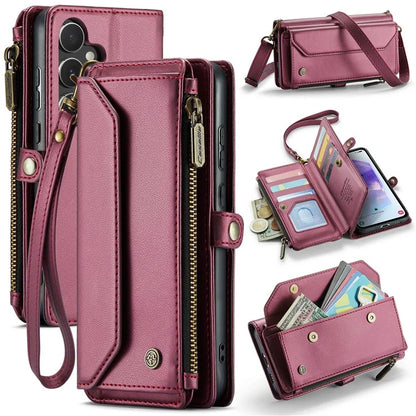 CASEME C36 Series For Samsung Galaxy A55 5G Case PU Leather Phone Purse Bag