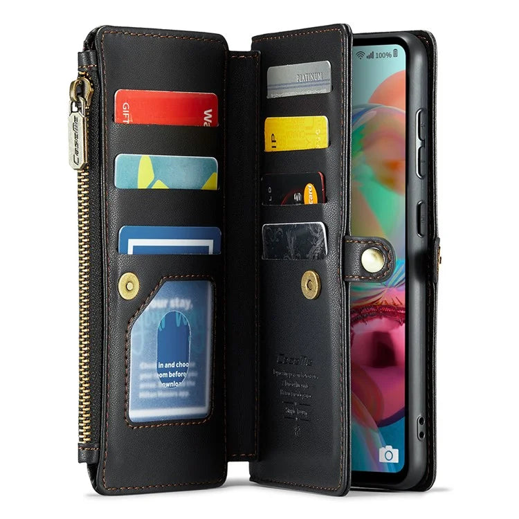CASEME C36 Series For Samsung Galaxy A71 4G SM-A715 Case PU Leather Wallet Phone Cover with Straps