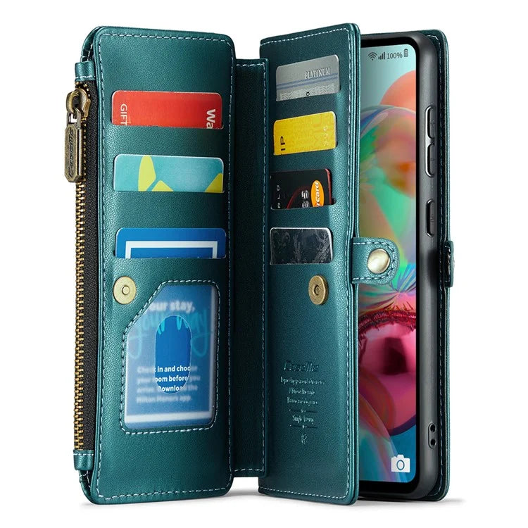 CASEME C36 Series For Samsung Galaxy A71 4G SM-A715 Case PU Leather Wallet Phone Cover with Straps
