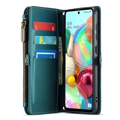 CASEME C36 Series For Samsung Galaxy A71 4G SM-A715 Case PU Leather Wallet Phone Cover with Straps