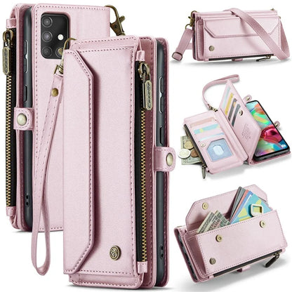 CASEME C36 Series For Samsung Galaxy A71 4G SM-A715 Case PU Leather Wallet Phone Cover with Straps