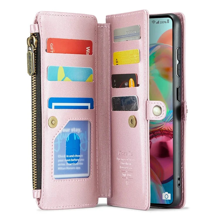 CASEME C36 Series For Samsung Galaxy A71 4G SM-A715 Case PU Leather Wallet Phone Cover with Straps