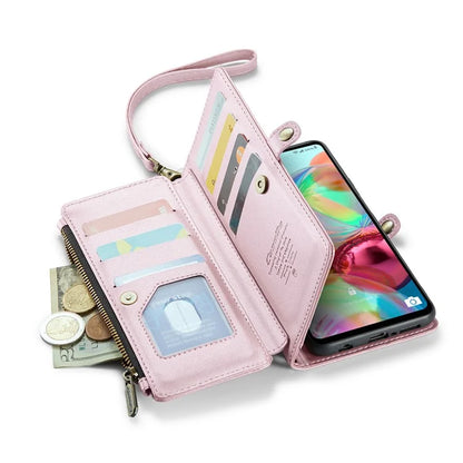 CASEME C36 Series For Samsung Galaxy A71 4G SM-A715 Case PU Leather Wallet Phone Cover with Straps