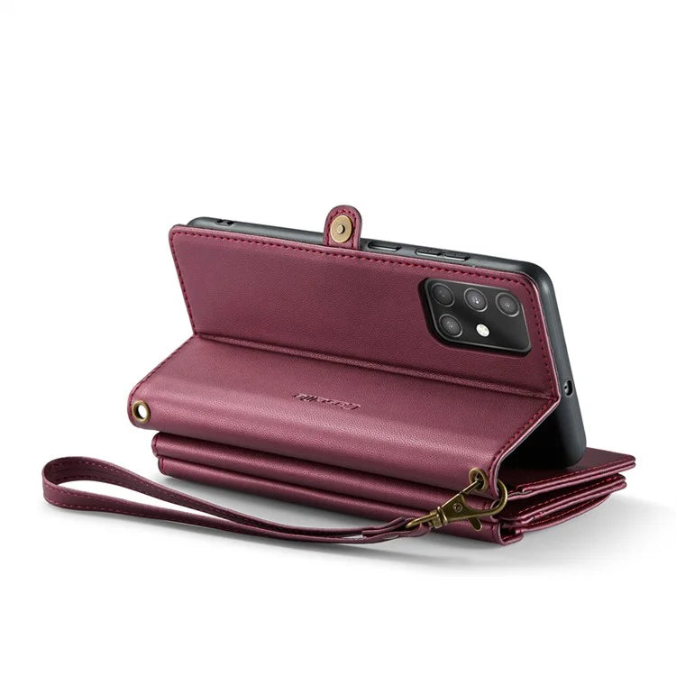 CASEME C36 Series For Samsung Galaxy A71 4G SM-A715 Case PU Leather Wallet Phone Cover with Straps