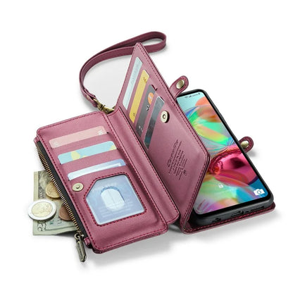 CASEME C36 Series For Samsung Galaxy A71 4G SM-A715 Case PU Leather Wallet Phone Cover with Straps
