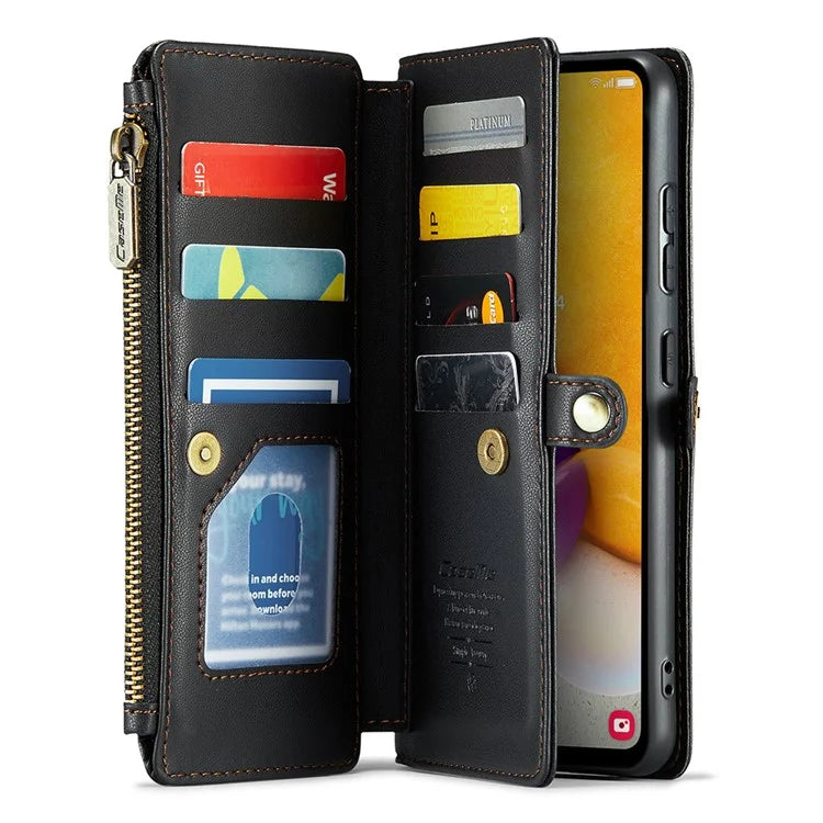 CASEME C36 Series For Samsung Galaxy A72 4G Wallet Case PU Leather Flip Phone Cover with Straps