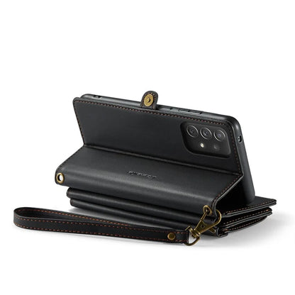 CASEME C36 Series For Samsung Galaxy A72 4G Wallet Case PU Leather Flip Phone Cover with Straps