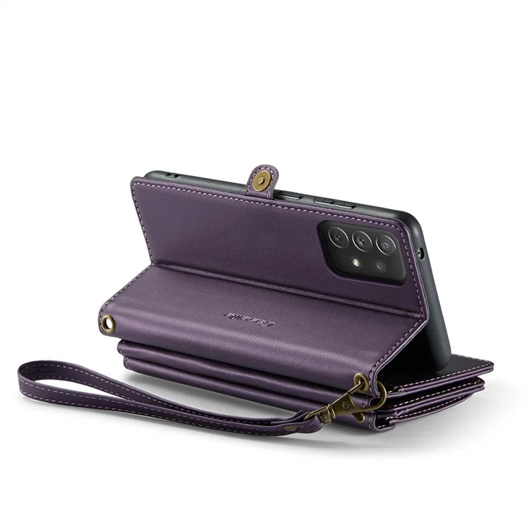 CASEME C36 Series For Samsung Galaxy A72 4G Wallet Case PU Leather Flip Phone Cover with Straps