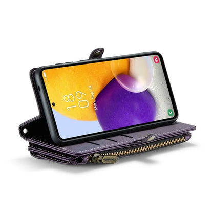 CASEME C36 Series For Samsung Galaxy A72 4G Wallet Case PU Leather Flip Phone Cover with Straps