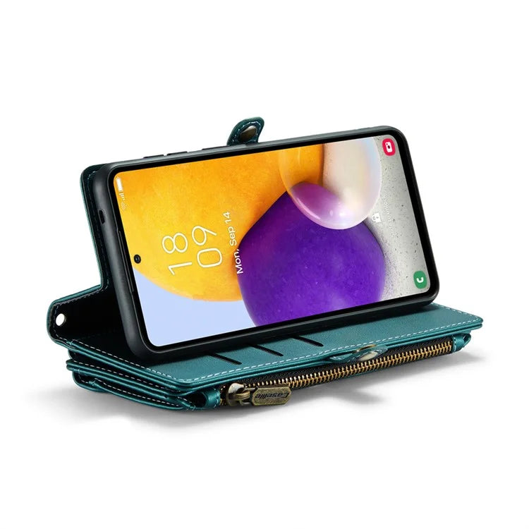CASEME C36 Series For Samsung Galaxy A72 4G Wallet Case PU Leather Flip Phone Cover with Straps