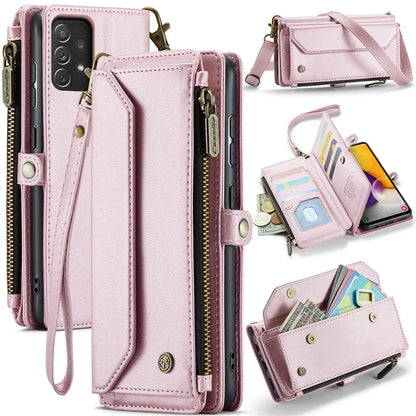 CASEME C36 Series For Samsung Galaxy A72 4G Wallet Case PU Leather Flip Phone Cover with Straps