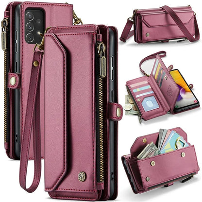 CASEME C36 Series For Samsung Galaxy A72 4G Wallet Case PU Leather Flip Phone Cover with Straps