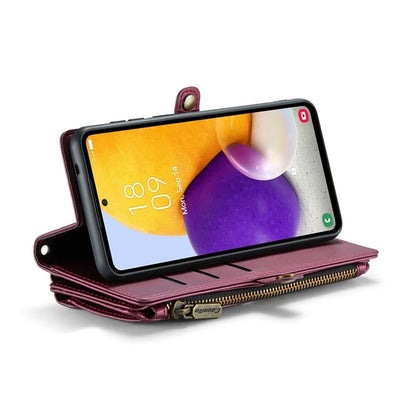 CASEME C36 Series For Samsung Galaxy A72 4G Wallet Case PU Leather Flip Phone Cover with Straps