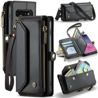 CASEME C36 Series For Samsung Galaxy S10 5G Case RFID Blocking PU Leather Zipper Phone Cover