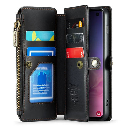 CASEME C36 Series For Samsung Galaxy S10 5G Case RFID Blocking PU Leather Zipper Phone Cover