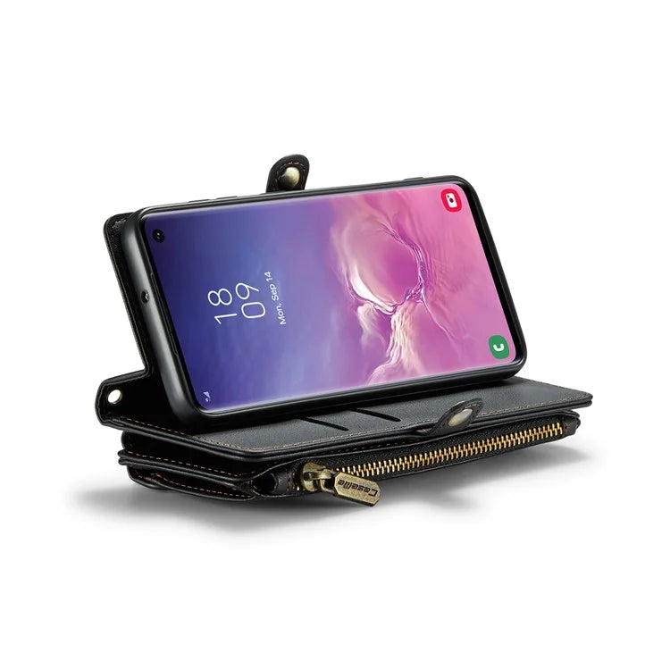 CASEME C36 Series For Samsung Galaxy S10 5G Case RFID Blocking PU Leather Zipper Phone Cover