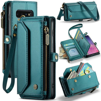 CASEME C36 Series For Samsung Galaxy S10 5G Case RFID Blocking PU Leather Zipper Phone Cover