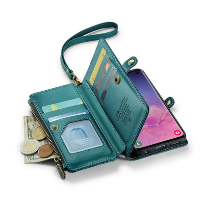 CASEME C36 Series For Samsung Galaxy S10 5G Case RFID Blocking PU Leather Zipper Phone Cover