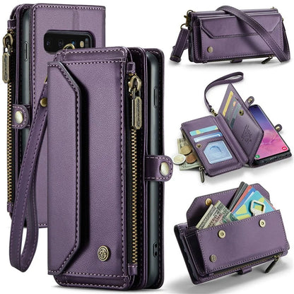 CASEME C36 Series For Samsung Galaxy S10 5G Case RFID Blocking PU Leather Zipper Phone Cover
