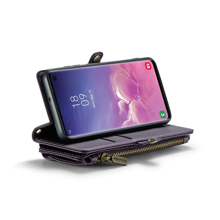 CASEME C36 Series For Samsung Galaxy S10 5G Case RFID Blocking PU Leather Zipper Phone Cover