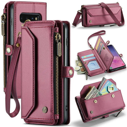 CASEME C36 Series For Samsung Galaxy S10 5G Case RFID Blocking PU Leather Zipper Phone Cover