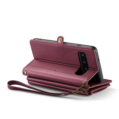 CASEME C36 Series For Samsung Galaxy S10 5G Case RFID Blocking PU Leather Zipper Phone Cover