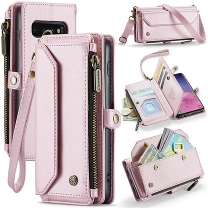 CASEME C36 Series For Samsung Galaxy S10 5G Case RFID Blocking PU Leather Zipper Phone Cover