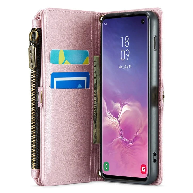 CASEME C36 Series For Samsung Galaxy S10 5G Case RFID Blocking PU Leather Zipper Phone Cover
