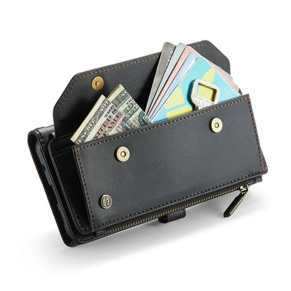 CASEME C36 Series For Samsung Galaxy S10 Plus Wallet Phone Case PU Leather Flip Cover with Straps
