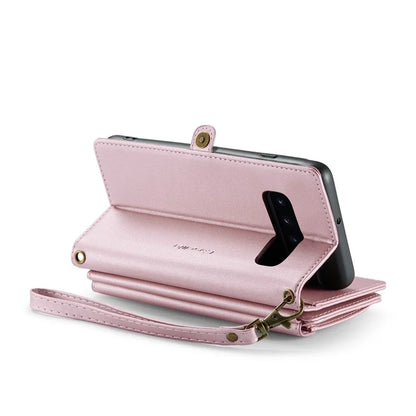 CASEME C36 Series For Samsung Galaxy S10 Plus Wallet Phone Case PU Leather Flip Cover with Straps