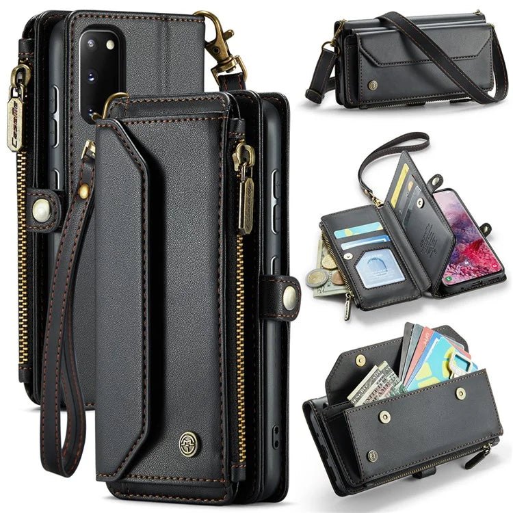 CASEME C36 Series For Samsung Galaxy S20 4G / S20 5G Wallet Case RFID Blocking PU Leather Phone Cover