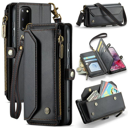 CASEME C36 Series For Samsung Galaxy S20 4G / S20 5G Wallet Case RFID Blocking PU Leather Phone Cover