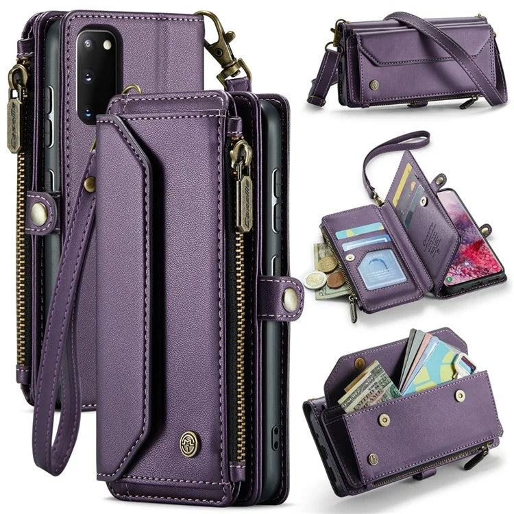 CASEME C36 Series For Samsung Galaxy S20 4G / S20 5G Wallet Case RFID Blocking PU Leather Phone Cover