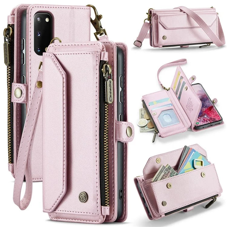 CASEME C36 Series For Samsung Galaxy S20 4G / S20 5G Wallet Case RFID Blocking PU Leather Phone Cover