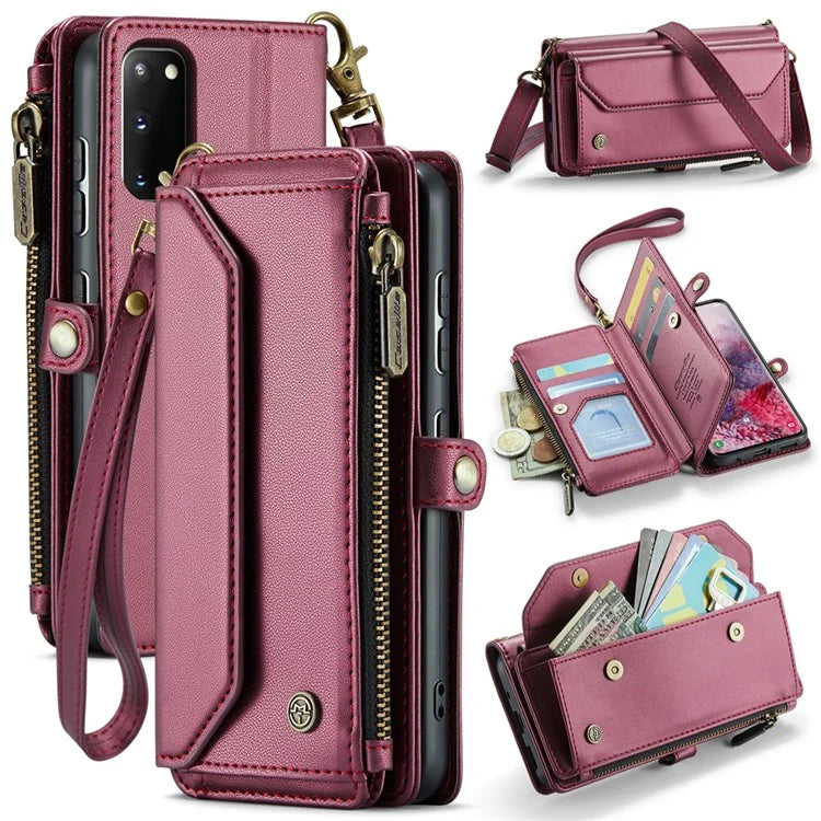 CASEME C36 Series For Samsung Galaxy S20 4G / S20 5G Wallet Case RFID Blocking PU Leather Phone Cover