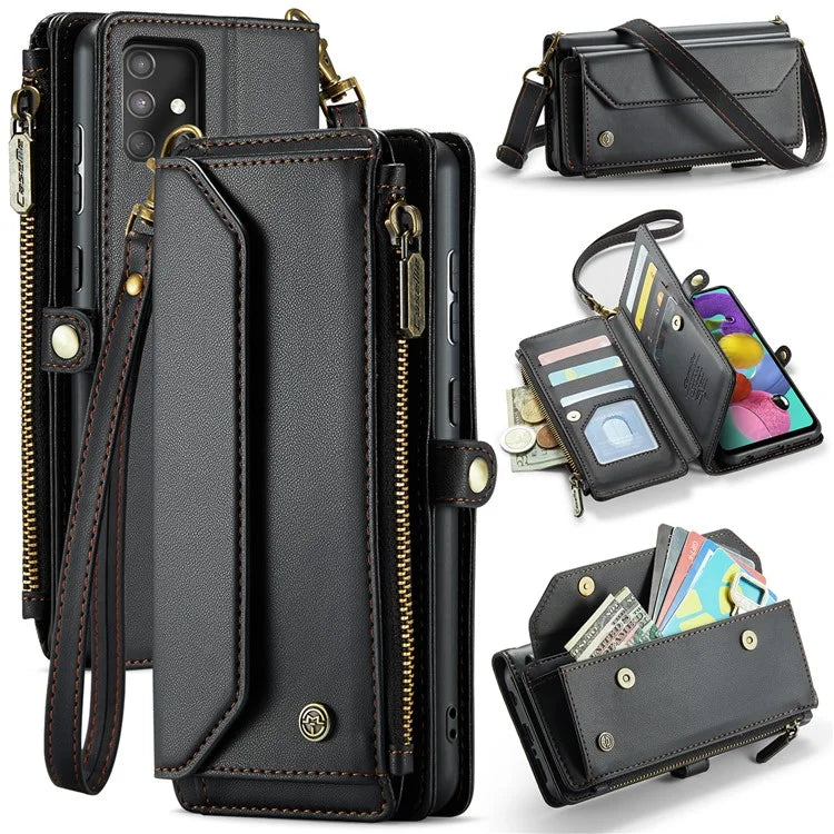 CASEME C36 Series For Samsung Galaxy A51 4G SM-A515 Leather Case Zipper Wallet Phone Cover