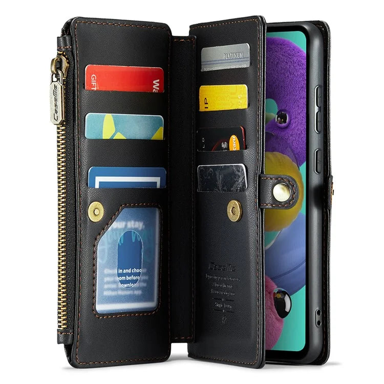 CASEME C36 Series For Samsung Galaxy A51 4G SM-A515 Leather Case Zipper Wallet Phone Cover