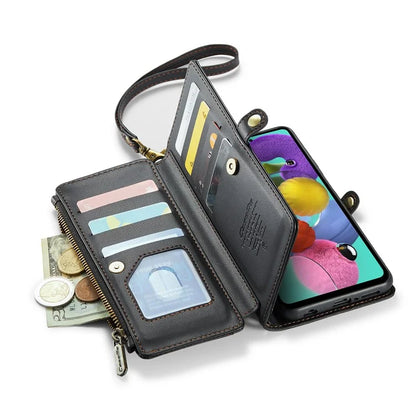 CASEME C36 Series For Samsung Galaxy A51 4G SM-A515 Leather Case Zipper Wallet Phone Cover