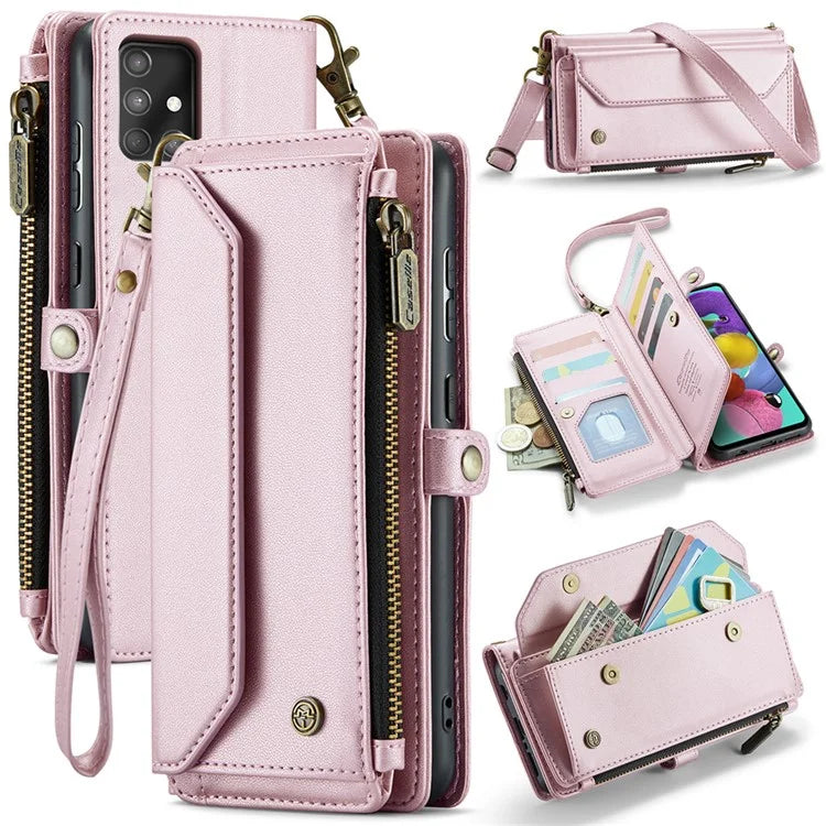 CASEME C36 Series For Samsung Galaxy A51 4G SM-A515 Leather Case Zipper Wallet Phone Cover