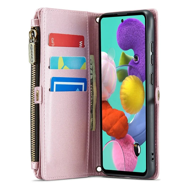 CASEME C36 Series For Samsung Galaxy A51 4G SM-A515 Leather Case Zipper Wallet Phone Cover