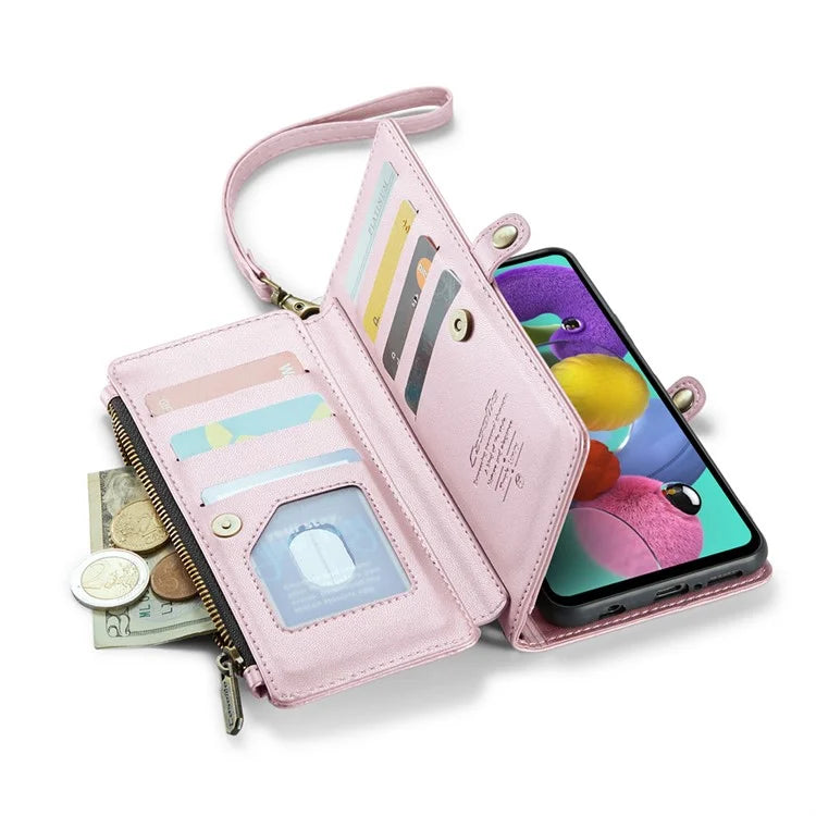 CASEME C36 Series For Samsung Galaxy A51 4G SM-A515 Leather Case Zipper Wallet Phone Cover
